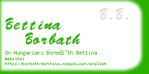 bettina borbath business card